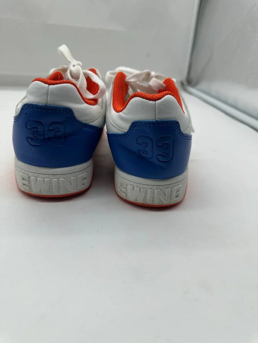 EUC Kids Rebound by Patrick Ewing 33 Sneaker Shoes White/Royal/Orange Size 2